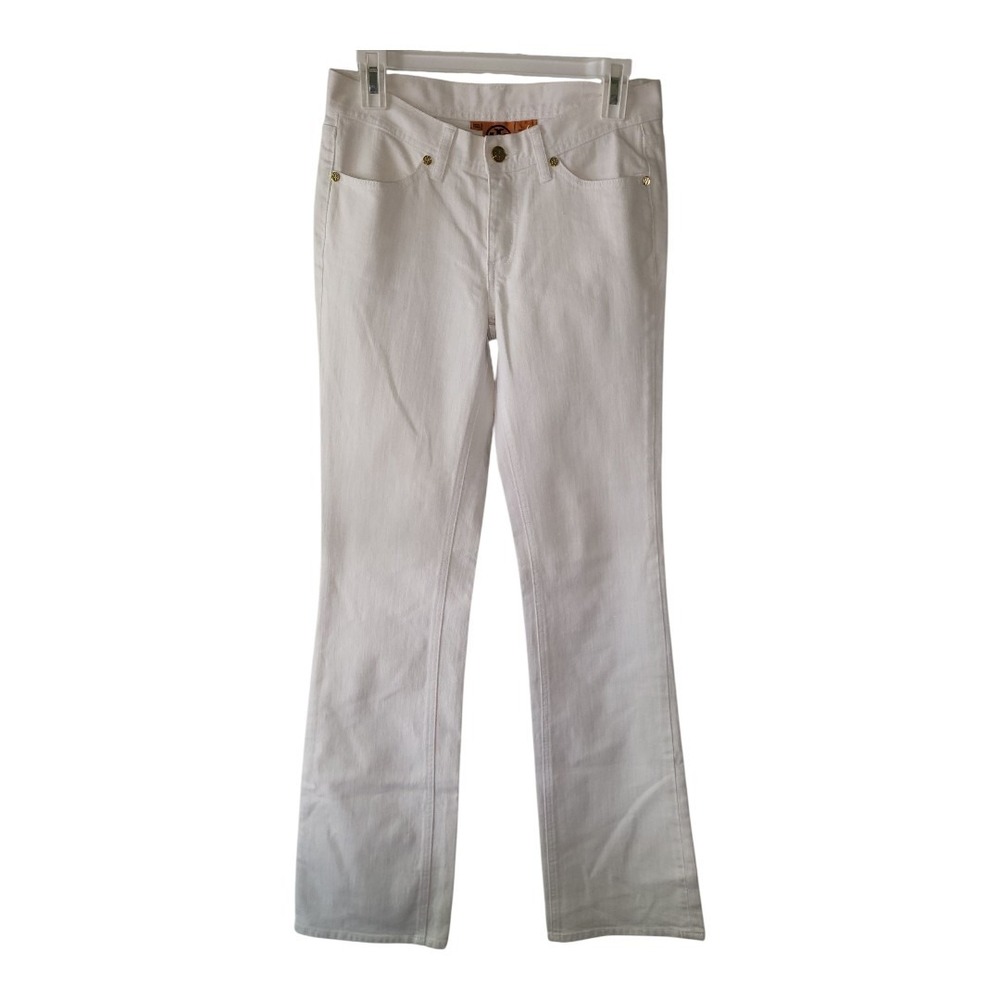 Tory Burch Classic White Jeans Women's Size 27 Style 50071253 Mid Rise Bootcut